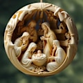 Miniatyrbild 3 av 5: Akrylhängande julkrubba ornament 4