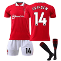 Miniatyrbilde 6 av 11: 22-23 Red Devils hjemmedrakt nr. 7 Ronaldo, nr. 25 Sancho, nr. 10 Rashford, nr. 1 De Gea fotballdrakt Martial Printed No. 9 star + socks +plate Children's clothing size 24