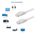 Miniatyrbillede 3 af 7: 5-pak 10 Gbps Snagless Kort Cat6 Ethernet Kabel (Cat6 Kabel, Cat 6 Kabel) Hvid White 2m
