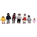 Miniatyrbild 3 av 5: Träfamiljdockor, Miniatyrfigurer, Leksakssats, Dekorationer, Utbildande Dockhustillbehör (FMY) 4