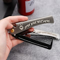 Miniatyrbilde 2 av 5: Sammenleggbar Skjeggkam med Spiral Kam Herre Profesjonell Styling Hårkam Frisør Stylingverktøy (Elektroplettert Grå) Electroplating gray