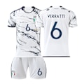 Miniatyrbillede 1 af 11: 23-24 sæson Europacup Italien ude fodbolduniform 6 Verratti 1 Donnarumma 18 Barella trøje No. 6 Away #16