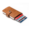 Miniatyrbillede 1 af 9: POP UP-tegnebog med RFID-NFC blokering Kort Holder Case Tegnebog Kassette Snap Button Apricot