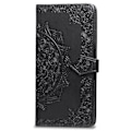 Miniatyrbillede 4 af 5: iPhone 7/8/SE (2020/2022) - Mandala Læderetui - Sort Sort Sort