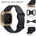 Pikkukuva 2 / 5: [3-pakkauksessa] Ranneke yhteensopiva Fitbit Versa 3 -rannekkeen / Fitbit Sense -rannekkeen kanssa, Pehmeä silikoninen vaihtohihnaksi A A L
