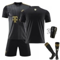 Miniatyrbild 5 av 11: 21-22 Bayern borta svart nr 25 Muller tröja nr 9 Lewandowski fotbollströja kostym nr 10 Sane guldbokstäver Bayern away no number + socks M#