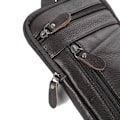 Miniatyrbillede 4 af 10: Herre ægte læder mode telefon taske bælte taske skulder crossbody mavetaske