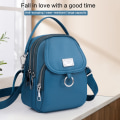 Miniatyrbild 3 av 5: Dam liten axelväska enkel crossbody väska söt väska 3-lagers mini handväska dam budväska ins telefonväska Black 0.19