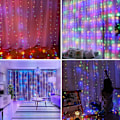 Miniatyrbillede 5 af 5: LED lyskæde? 3 x 3m, 300 LED Lys Loop 8 Tilstande, USB Lys Loop Gardin med Fjernbetjening, Jul
