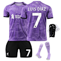 Miniatyrbillede 4 af 11: Liverpool 23-24 udebanetrøje nr. 11 Salah 9 Nunez 66 Arnold børnefodboldtøj No socks size 11 #L