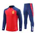 Miniatyrbilde 1 av 2: 2425 Ny halv glidelås fotball treningsklær høst vinter sett for voksne og barn Spania/Rød Spain/Red M