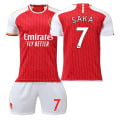 Miniatyrbilde 7 av 11: Arsenal Hjemmefotballdraktsett 23-24 7 Saka 8 Ødegaard 9 Jesus 11 Martinelli Size 8 + Protective gear with socks 18 yards