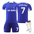 Pikkukuva 1 / 2: 23-24 Uusi Chelsea kotipaita aikuisille ja lapsille setti NO.7 STERLING NO.7 STERLING 20