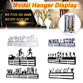 Miniatyrbild 4 av 4: \"Never Stop & I Did it\" Inspirerande Medaljhållare för Löpning och Simning - Väggmonterad Display med Monteringskit och Skruvar - Svart NO LIMITS