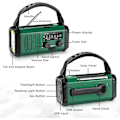 Miniatyrbillede 4 af 6: Nødradio, 10000mAh batteri - NOAA/AM/FM vejrradio - LED lommelygte og læselys - SOS alarm WELLNGS