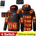 Miniatyrbilde 2 av 7: Menn 19 Områder Oppvarmet Jakke USB Vinter Utendørs Elektrisk Oppvarming Jakker Varme Sprots Termisk Frakk Klær Oppvarmet Bomullsjakke 2 Områder Svart 2 Areas Black Asian size 5XL