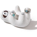 Miniatyrbillede 1 af 5: Dovendyr Ringholder til Kvinder Søde Dovendyr Gaver til Kæreste Fødselsdag Bryllup Jul Keramik Lille Ring Stativ Ring Display til Hjemmeindretning White Sloth