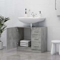 Pikkukuva 2 / 5: vidaXL Pesualtaiden allaskaappi betoninvärinen 63x30x54 cm tekninen puu Grey gray
