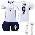 Miniatyrbillede 1 af 2: UEFA Euro 2024 England Hjemme Børnefodboldsæt Nr. 9 Kane 18