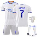 Pikkukuva 4 / 11: 21-22 Uusi Real Madridin kotipaita nro 7 Hazard nro 9 Benzema nro 10 Modric pelipaita jalkapalloasu Size 9 with socks 28#