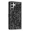 Miniatyrbillede 3 af 4: Frosted Læder Etui til Mandala Emed Retro Telefon Sort(FQ) For Samsung Galaxy S23 Ultra 5G Black