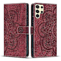 Miniatyrbillede 1 af 4: Frosted Læder Etui til Mandala Emed Retro Telefon Rød(FQ) For Samsung Galaxy S24 Ultra 5G Red