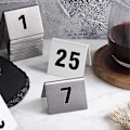 Miniatyrbillede 3 af 4: 25 bordnumre i rustfrit stål med stabil base - Multifunktionelle nummerplader til restauranter, hoteller, caféer 26 to 50