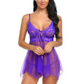 Miniatyrbillede 1 af 5: Kvinder Sexet Lingeri Babydoll BH Undertøj Nattøj Lilla Purple M