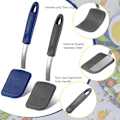 Miniatyrbilde 3 av 7: Silikon Cookie Spatelsett med 2 stk. Mini Brownie Spatel Fleksibel Kjøkken Liten Silikon Spatel for Non-Stick Kokeredskaper Varmebestandig (Grå, Blå)