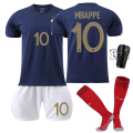 Miniatyrbilde 2 av 11: Frankrike Hjemme Fotballdrakt VM 2022 Nr. 10 Mbappe 19 Benzema 11 Dembele Voksen 22-23 France home game #16