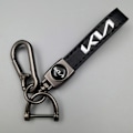 Miniatyrbild 1 av 10: Personlig bilnyckelring i metall med logotyp - Lädernyckelring för män modern Silver Hardware