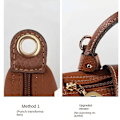 Miniatyrbild 3 av 5: Axelrem för Longchamp Väska Transformationstillbehör Gratis stansning för miniväska Axelrem miniväska Brown-gold