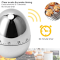 Miniatyrbillede 2 af 5: 60 minutters ægmodel mekanisk timer madlavningsalarm ur manuel timer til køkken Silver