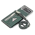 Pikkukuva 4 / 4: Lompakko Kotelo Yhteensopiva Galaxy Z Flip 4:n kanssa, Ristiriimu Lanyard PU Nahka Suojaava Kotelo Korttipaikoilla Vihreä Green For Galaxy Z Flip 4