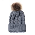 Pikkukuva 2 / 2: Trendikäs päähine Naisten hattu Talvihattu-Neulehattu Harmaa lapsi Gray child 24*14cm