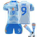 Miniatyrbild 7 av 10: 22-23 Spanien borta blå nr 10 Asensio 9 Gavi 21 Pedri 7 Morata fotbollströja set Size 7 with socks #16
