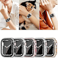 Miniatyrbilde 5 av 5: Deksel for Apple Watch Case 45 mm 41 mm 40 mm 44 mm Tilbehør Diamant Skjermbeskytter Herdet Glass Iwatch Series 7 3 4 8 5 6 Watch 45mm series 7 8 45mm series 7 8 Transparent