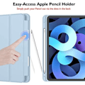 Miniatyrbillede 3 af 5: iMieet Nyt iPad Air 5. generation etui 2022/iPad Air 4. generation etui 2020 10,9 tommer med penneholder [Understøtter Touch ID og iPad 2. generation P Sky Blue