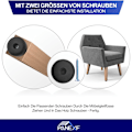 Miniatyrbillede 4 af 5: Runde Møbelben 4 stk Sorte Møbelben Ø 50 x H 30 mm Sofaben Møbelfod Skabben med 4 stk Skruer