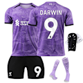 Miniatyrbillede 5 af 11: Liverpool 23-24 udebanetrøje nr. 11 Salah 9 Nunez 66 Arnold børnefodboldtøj No. 3 without socks 24 yards