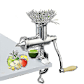 Miniatyrbild 1 av 2: Manuell Vetegräs Press i Rostfritt Stål - Långsam Press för Frukt, Vetegräs, Grönsaker och Apelsinjuice - Hög Kvalitet - m.2797