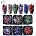Pikkukuva 1 / 9: 6 kpl Kynsi Tarrat Värit Glitter Set Syksy ja Talvi Timantti Roskakori Pink Champagne Sekvenssit Kynsi Glitter Kynsi D color