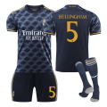 Miniatyrbillede 1 af 6: 23- Real Madrid Udebanetrøje Royal Blue Shirt No. 10 Modric 7 Pooh C Ronaldo 5 Bellingham Fodboldsæt NO.5 BELLINGHAM NO.5 BELLINGHAM NO.5 BELLINGHAM 24