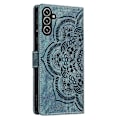 Miniatyrbillede 3 af 4: Frosted Læder Etui til Mandala Emed Retro Telefon Blå(FQ) For Samsung Galaxy S24 FE 5G Blue