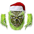 Miniatyrbild 3 av 4: 7-delad Grinch-kostym för julcosplay för vuxna, Santa Claus-kostymset + mask A-WELLNGS Mask endast Mask only 2XL