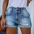 Miniatyrbillede 4 af 4: Jeans til Kvinder Bell Bottom - Dame Denim Shorts Vask - Elastisk Mode Uregelmæssig Løse Kvinders Jeans - Jean Flade Støvler M