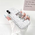 Pikkukuva 2 / 5: Yhteensopiva iPhone X/XS -kuoren kanssa, söpö peili, rusetti, sydänkuvio naisille ja tytöille, nauhakuvio, iskunkestävä suojapuhelinkotelo iPhone X/XS
