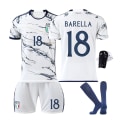 Pikkukuva 5 / 11: 23-24 kauden Euroopan Cup Italian vierasjalkapalloasu 6 Verratti 1 Donnarumma 18 Barella paita No number socks #26