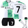 Pikkukuva 1 / 2: 2023-2024 Liverpool vieraskentän lasten jalkapallopaita-asu nro 7 Luis Diaz NO.7 22