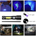 Pikkukuva 3 / 5: Ladattavat mustan valon taskulamput, iToncs 3 in 1 UV-taskulamput Super Bright vedenpitävä LED USB-taskulamppu